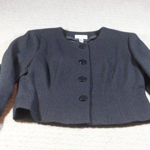 Talbots Size 14 Black Textured Blazer